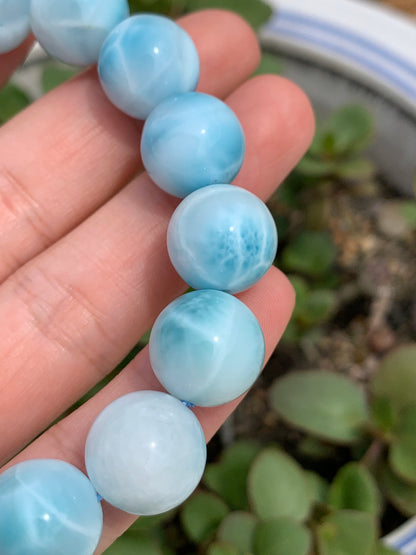 AAA Natural Authentic Dominican Larimar Bracelet,Gems Jewelry,Gems Bracelet,Crystal Bracelet,ET475