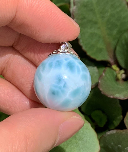 AAA+ Natural Authentic Dominican Larimar Pendant,Gems Jewelry,Gems Pendant,Crystal Pendant,ET497