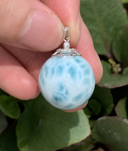 AAA+ Natural Authentic Dominican Larimar Pendant,Gems Jewelry,Gems Pendant,Crystal Pendant,ET497