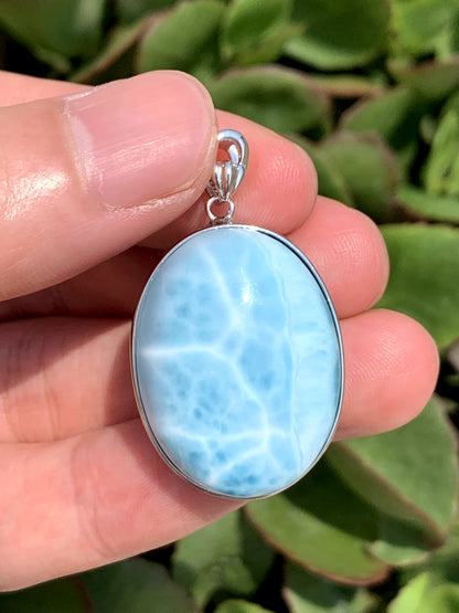 AAA+ Natural Authentic Dominican Larimar Pendant,Gems Jewelry,Gems Pendant,Crystal Pendant,ET527