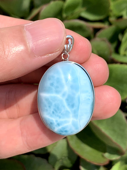 AAA+ Natural Authentic Dominican Larimar Pendant,Gems Jewelry,Gems Pendant,Crystal Pendant,ET527