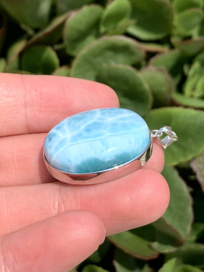 AAA+ Natural Authentic Dominican Larimar Pendant,Gems Jewelry,Gems Pendant,Crystal Pendant,ET527