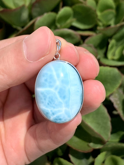 AAA+ Natural Authentic Dominican Larimar Pendant,Gems Jewelry,Gems Pendant,Crystal Pendant,ET527