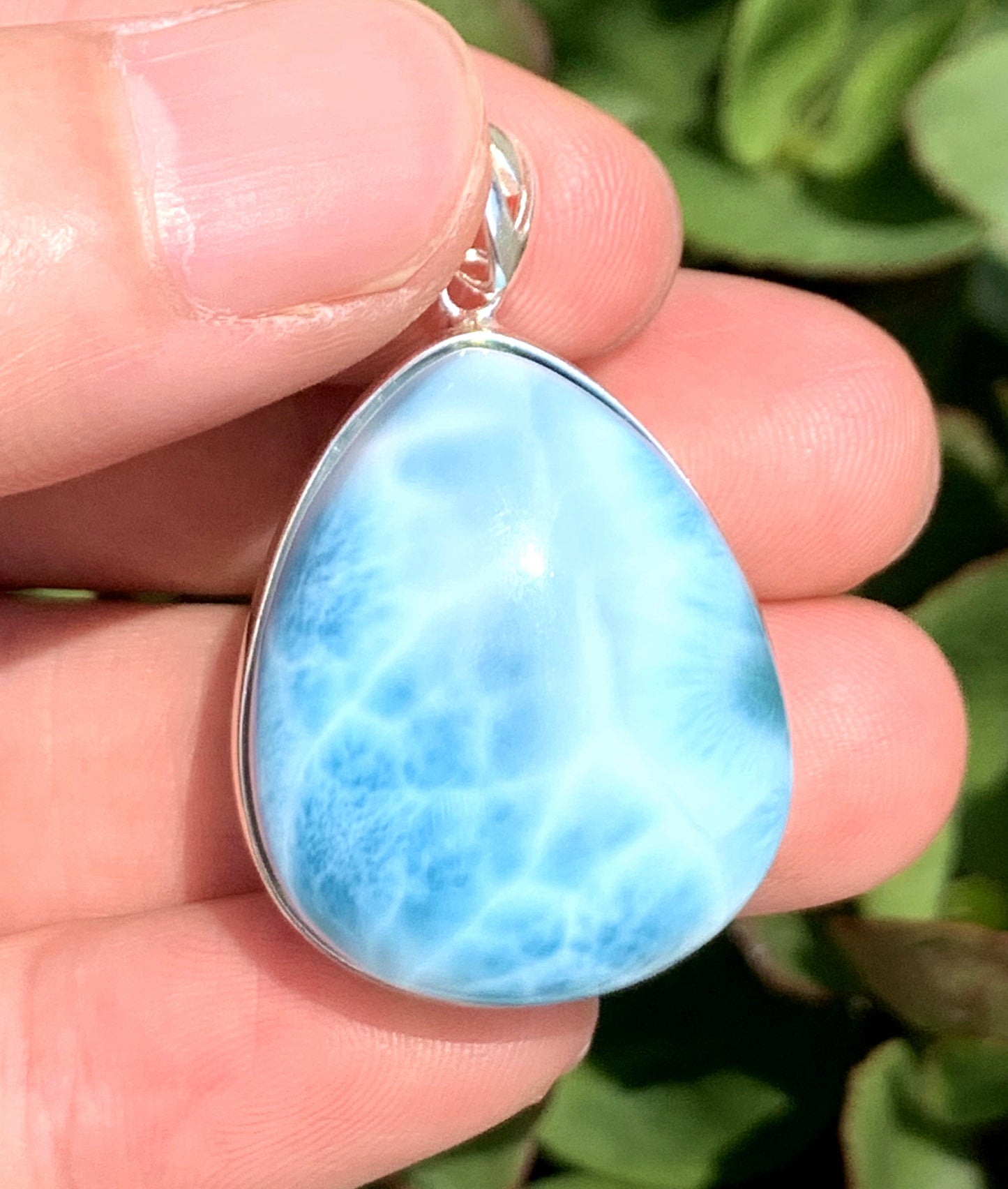 AAA+ Natural Authentic Dominican Larimar Pendant,Gems Jewelry,Gems Pendant,Crystal Pendant,ET528