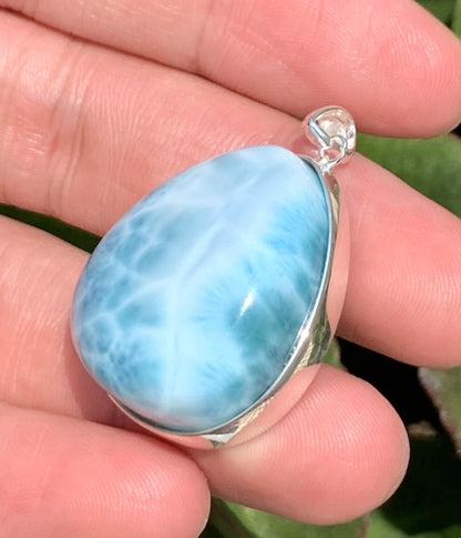 AAA+ Natural Authentic Dominican Larimar Pendant,Gems Jewelry,Gems Pendant,Crystal Pendant,ET528