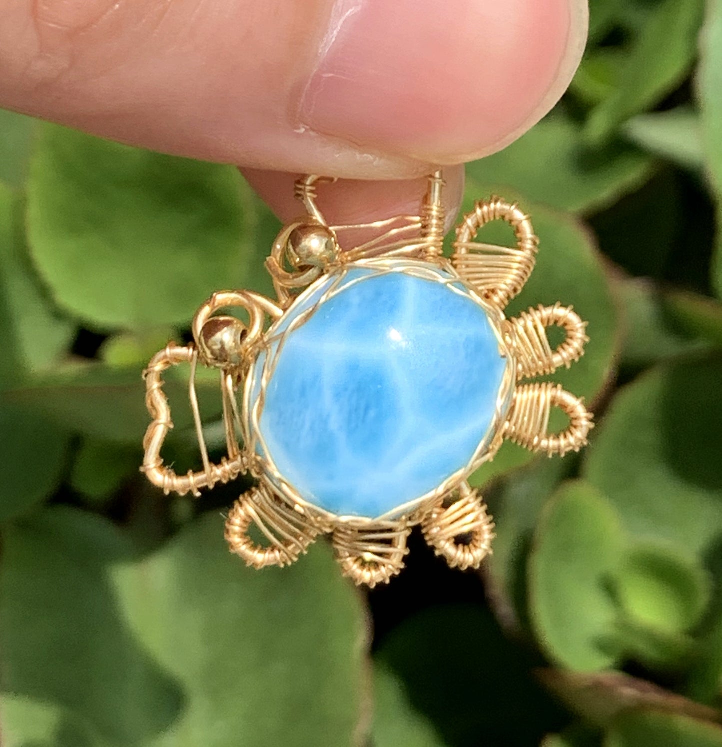 AAAA Natural Authentic Dominican Larimar Pendant,Gems Jewelry,Gems Pendant,Crystal Pendant,ET534