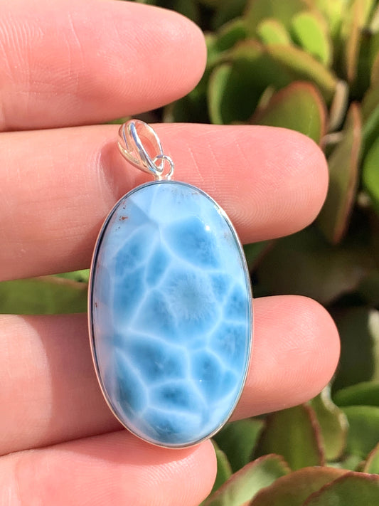 AAA+ Natural Authentic Dominican Larimar Pendant,Gems Jewelry,Gems Pendant,Crystal Pendant,ET567