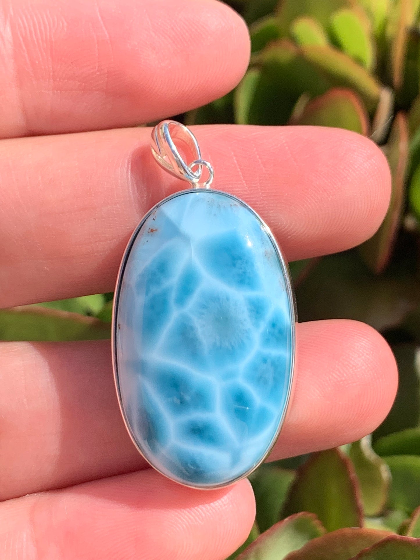 AAA+ Natural Authentic Dominican Larimar Pendant,Gems Jewelry,Gems Pendant,Crystal Pendant,ET567