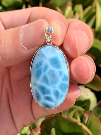 AAA+ Natural Authentic Dominican Larimar Pendant,Gems Jewelry,Gems Pendant,Crystal Pendant,ET567