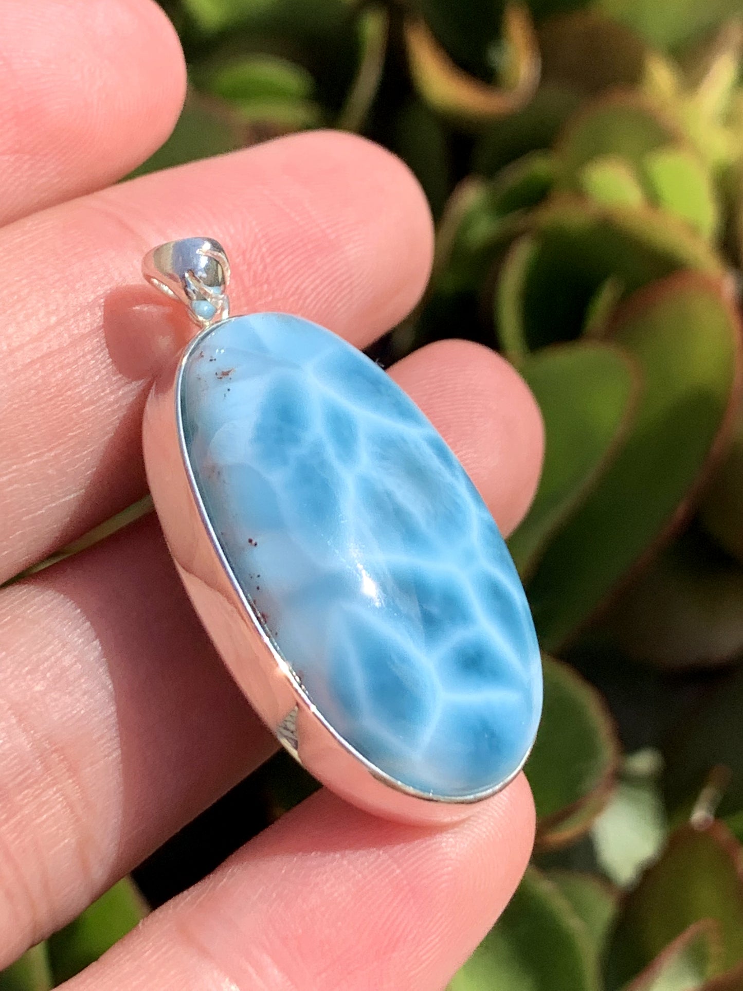 AAA+ Natural Authentic Dominican Larimar Pendant,Gems Jewelry,Gems Pendant,Crystal Pendant,ET567