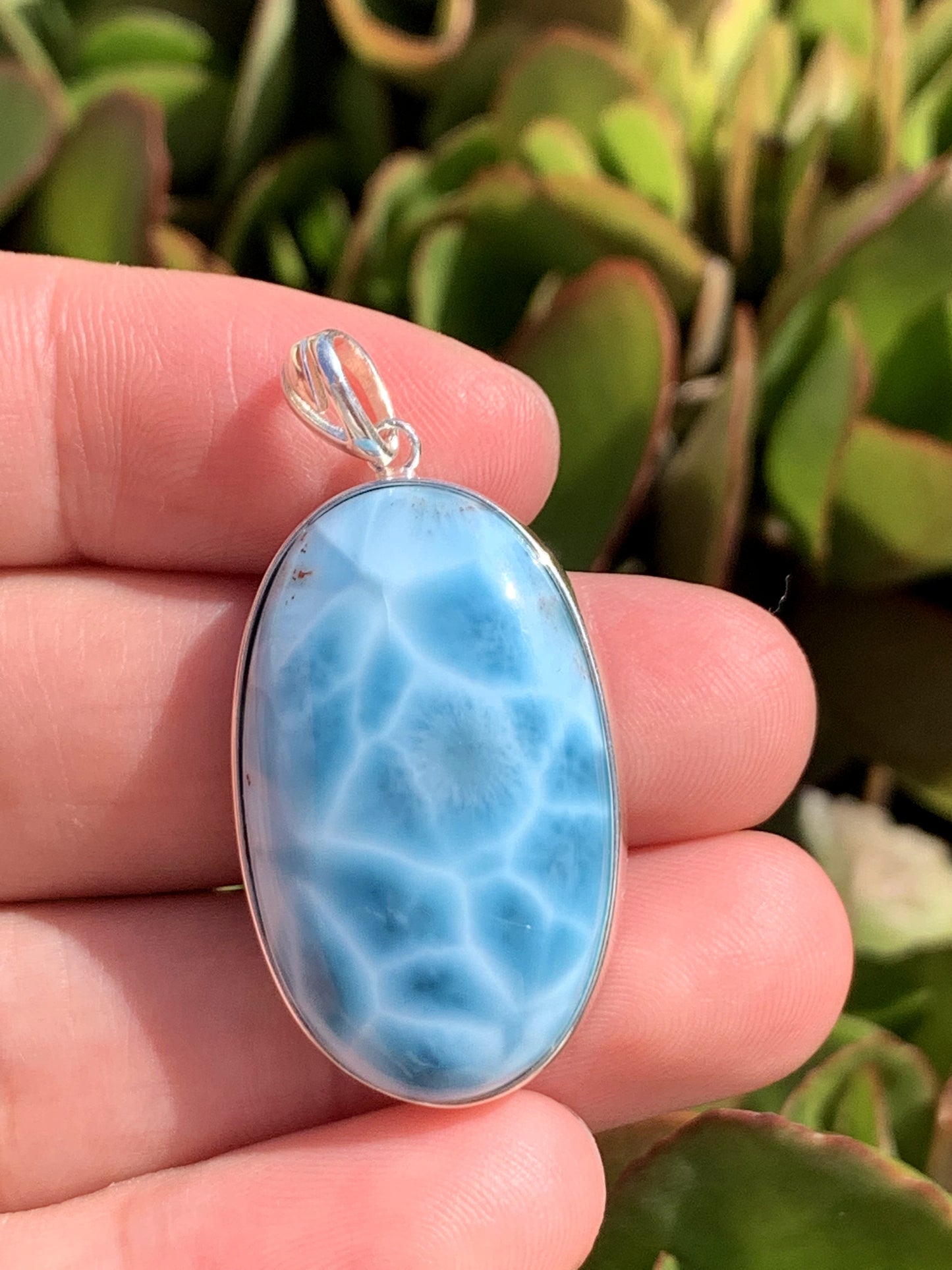 AAA+ Natural Authentic Dominican Larimar Pendant,Gems Jewelry,Gems Pendant,Crystal Pendant,ET567