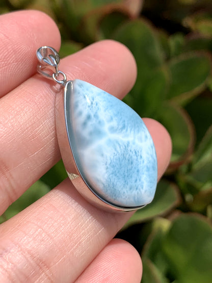 AAA+ Natural Authentic Dominican Larimar Pendant,Gems Jewelry,Gems Pendant,Crystal Pendant ET568