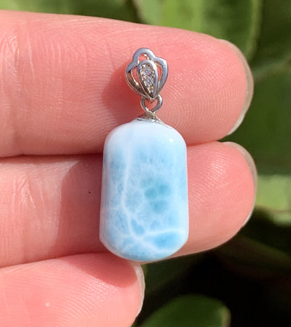 AAA Natural Authentic Dominican Larimar Pendant,Gems Jewelry,Gems Pendant,Crystal Pendant,ET599