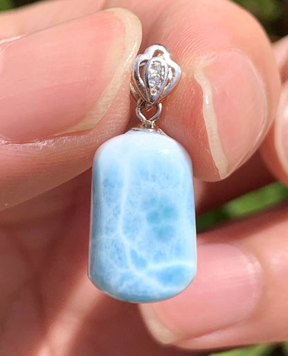 AAA Natural Authentic Dominican Larimar Pendant,Gems Jewelry,Gems Pendant,Crystal Pendant,ET599