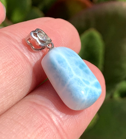 AAA Natural Authentic Dominican Larimar Pendant,Gems Jewelry,Gems Pendant,Crystal Pendant,ET599