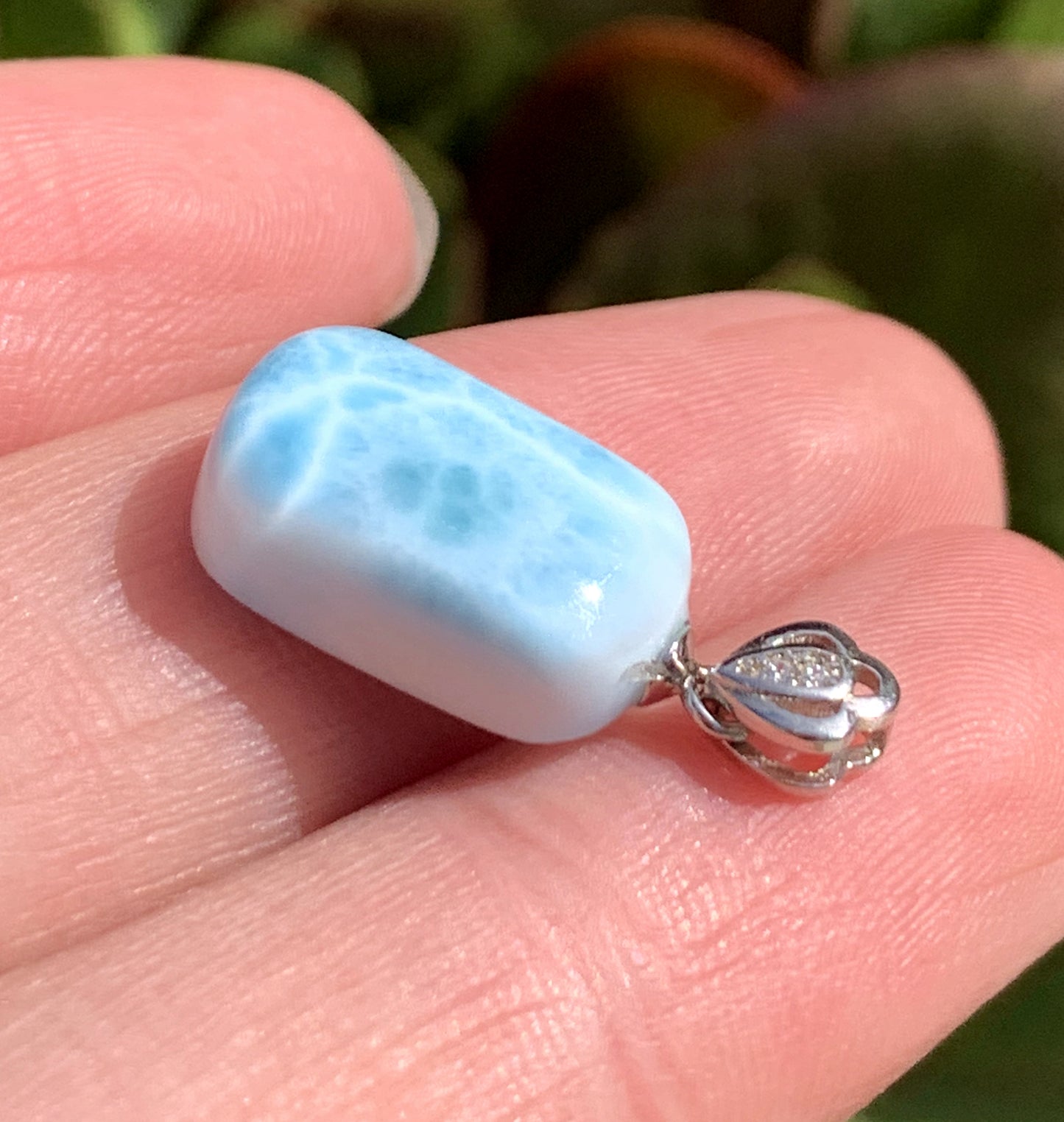 AAA Natural Authentic Dominican Larimar Pendant,Gems Jewelry,Gems Pendant,Crystal Pendant,ET599