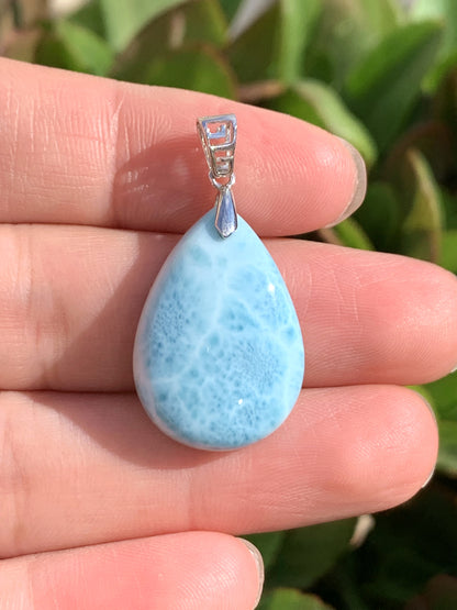 AAA Natural Authentic Dominican Larimar Pendant,Gems Jewelry,Gems Pendant,Crystal Pendant,ET601