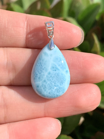 AAA Natural Authentic Dominican Larimar Pendant,Gems Jewelry,Gems Pendant,Crystal Pendant,ET601