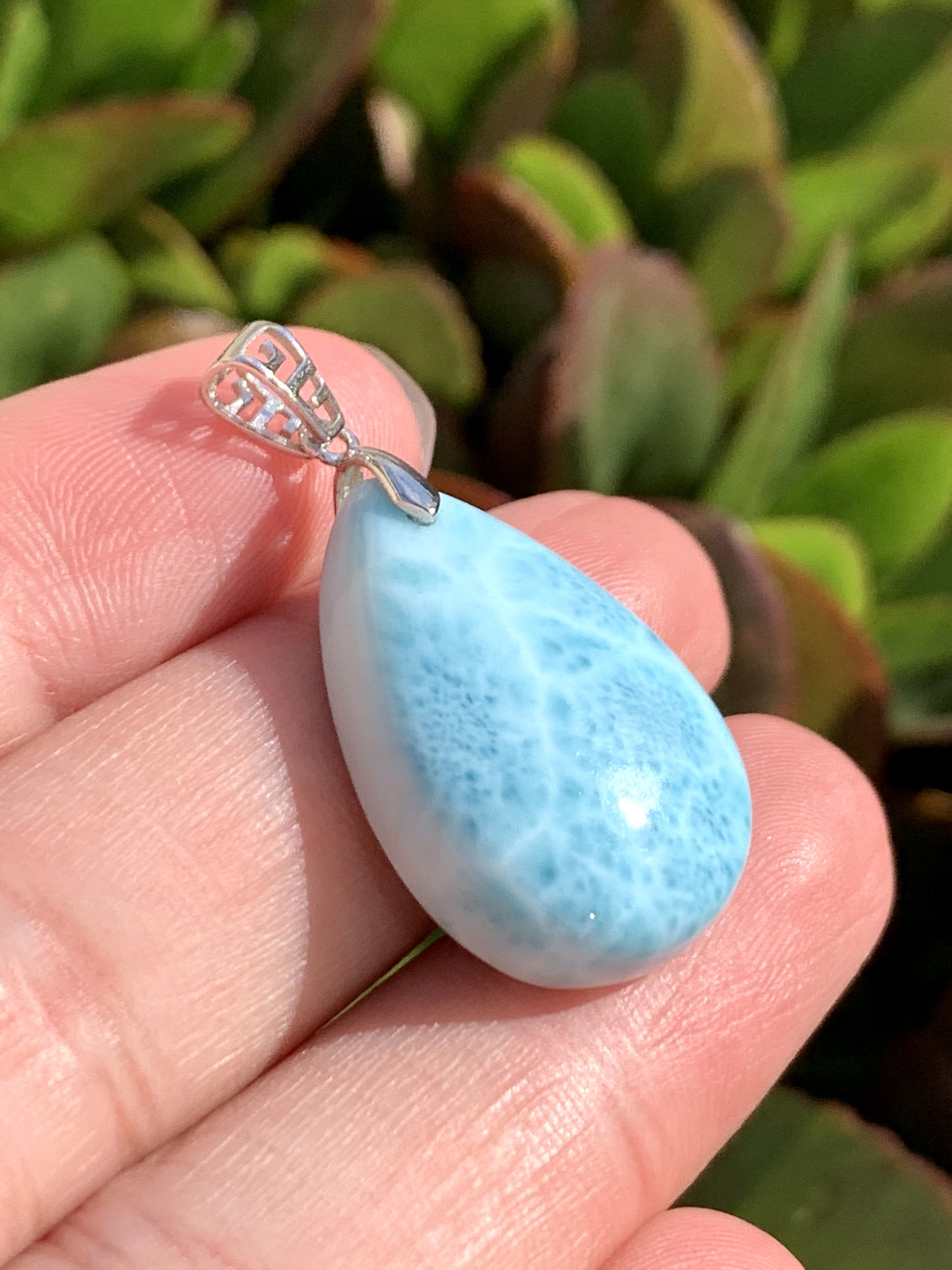 AAA Natural Authentic Dominican Larimar Pendant,Gems Jewelry,Gems Pendant,Crystal Pendant,ET601