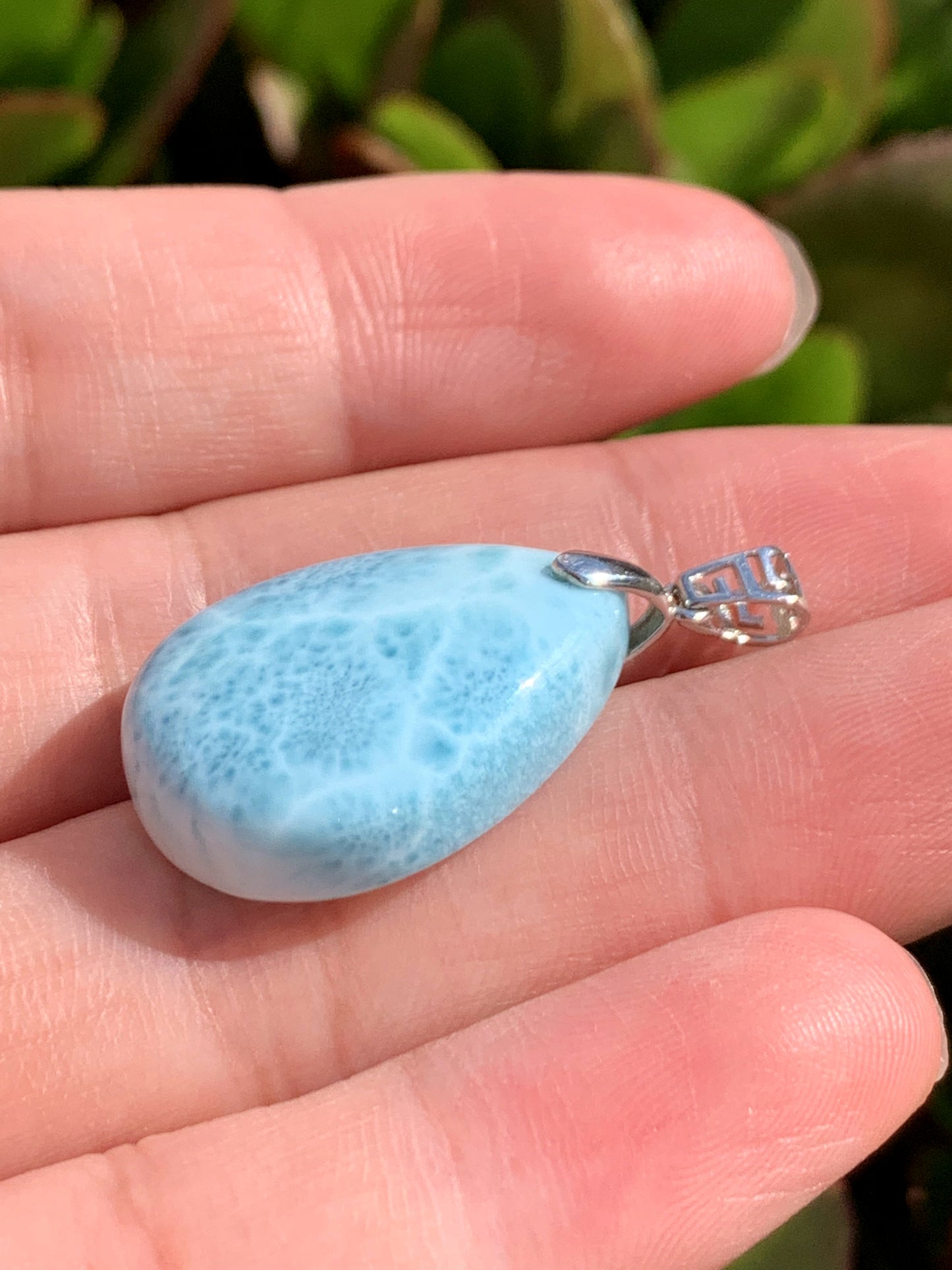 AAA Natural Authentic Dominican Larimar Pendant,Gems Jewelry,Gems Pendant,Crystal Pendant,ET601