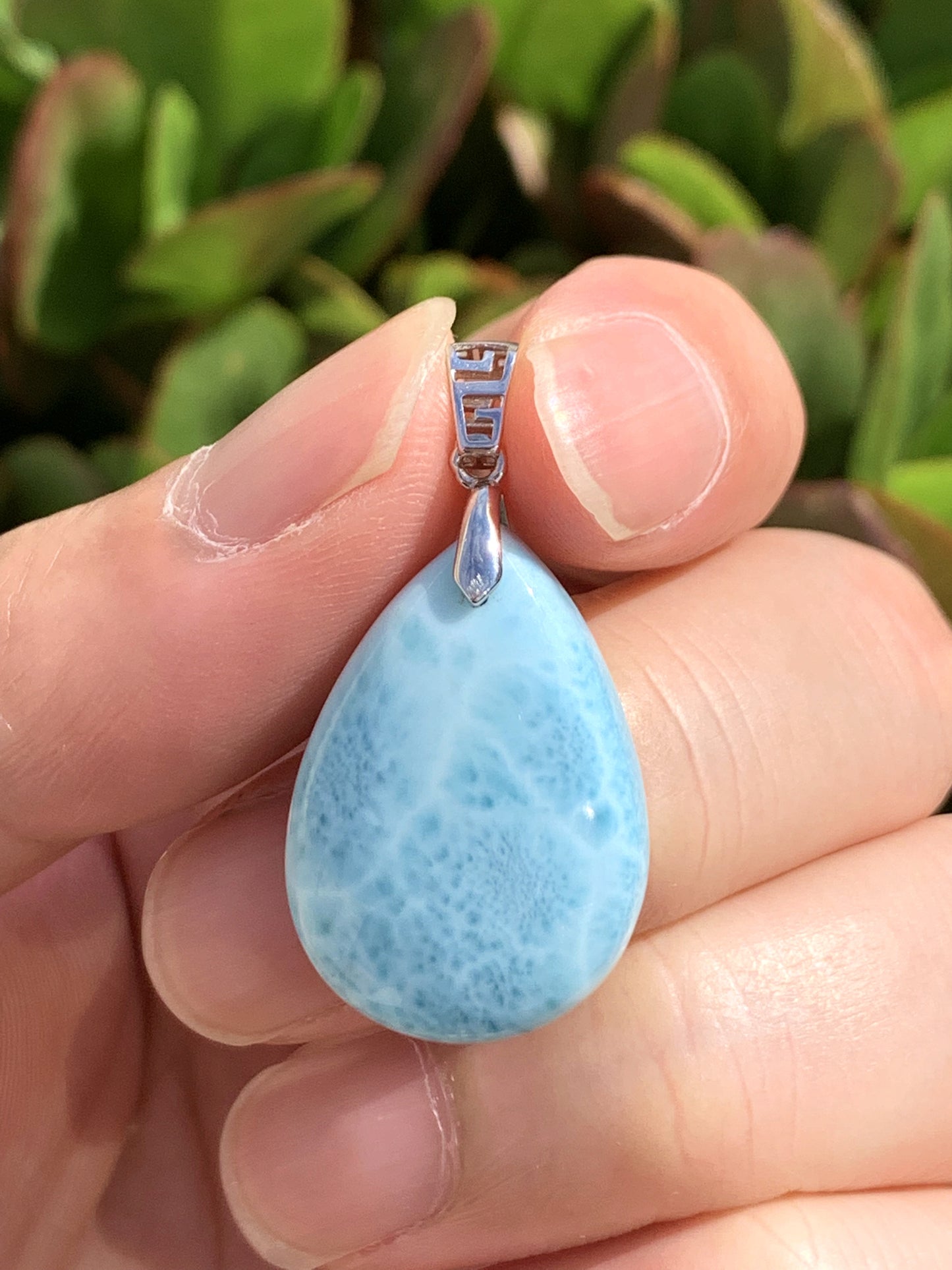 AAA Natural Authentic Dominican Larimar Pendant,Gems Jewelry,Gems Pendant,Crystal Pendant,ET601