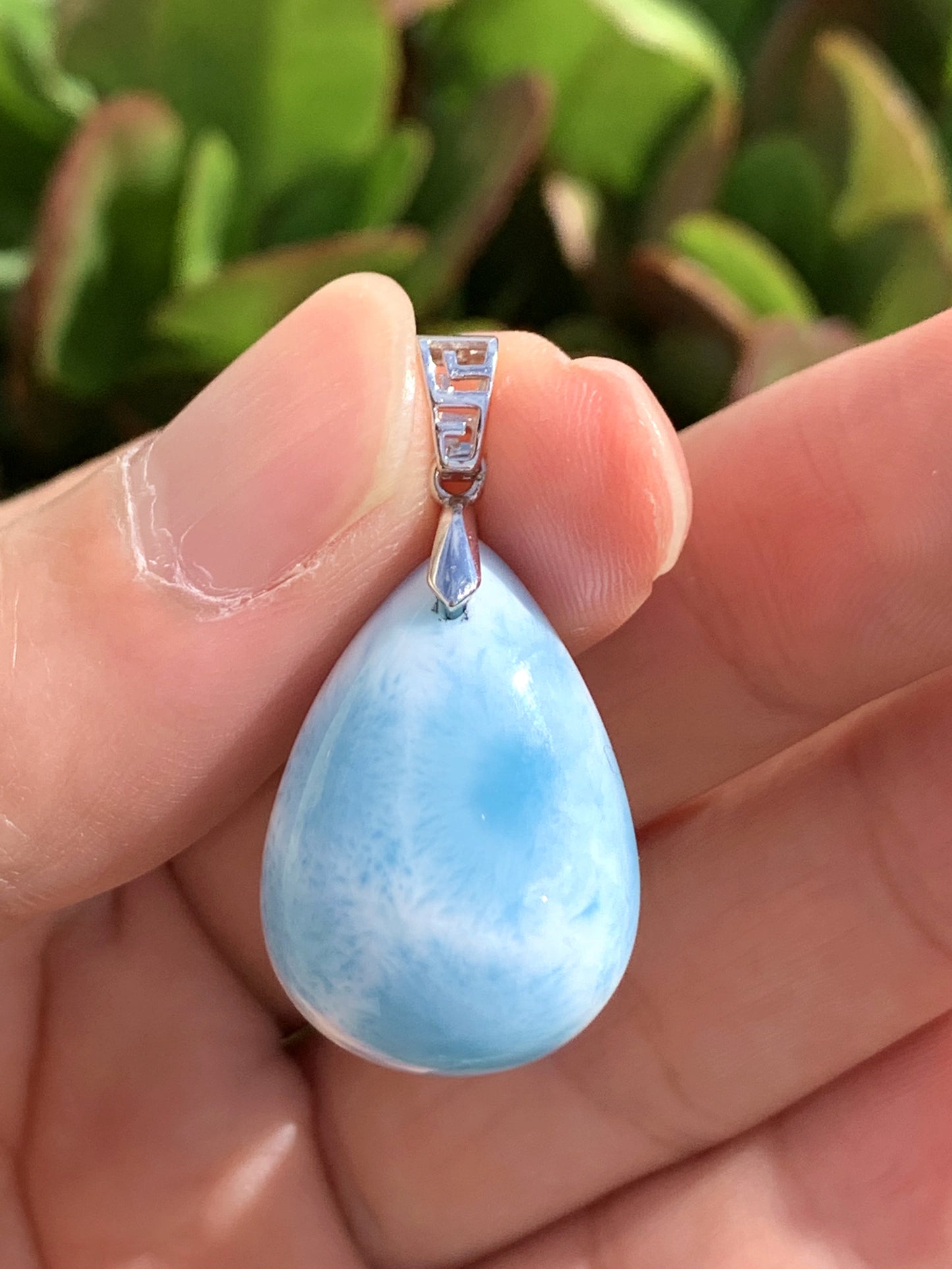 AAA Natural Authentic Dominican Larimar Pendant,Gems Jewelry,Gems Pendant,Crystal Pendant,ET602