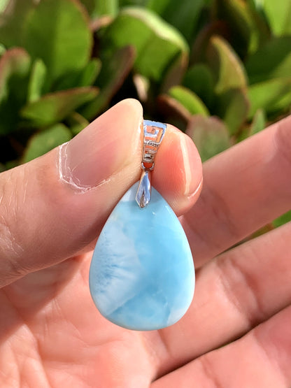 AAA Natural Authentic Dominican Larimar Pendant,Gems Jewelry,Gems Pendant,Crystal Pendant,ET602