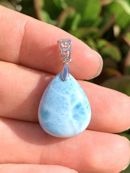 AAA Natural Authentic Dominican Larimar Pendant,Gems Jewelry,Gems Pendant,Crystal Pendant,ET603