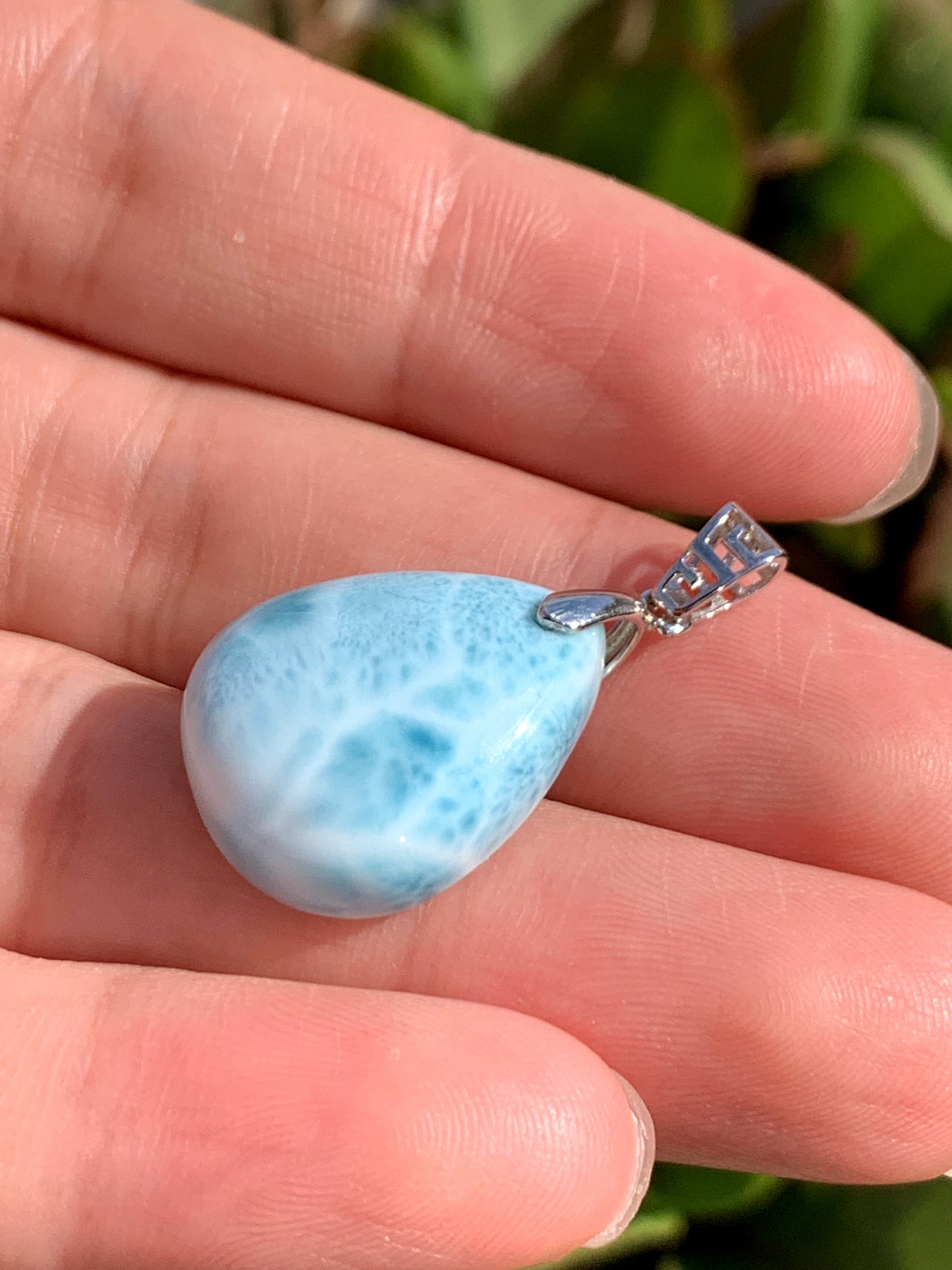 AAA Natural Authentic Dominican Larimar Pendant,Gems Jewelry,Gems Pendant,Crystal Pendant,ET603