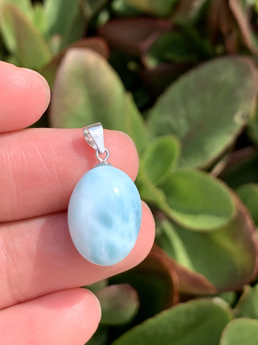 AAA Natural Authentic Dominican Larimar Pendant,Gems Jewelry,Gems Pendant,Crystal Pendant,ET609