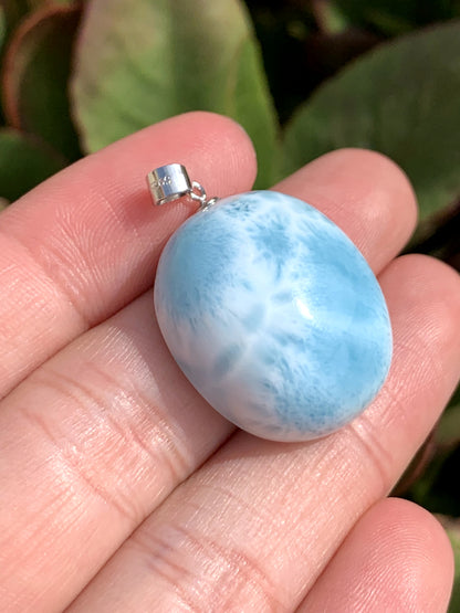 AAA Natural Authentic Dominican Larimar Pendant,Gems Jewelry,Gems Pendant,Crystal Pendant,ET611