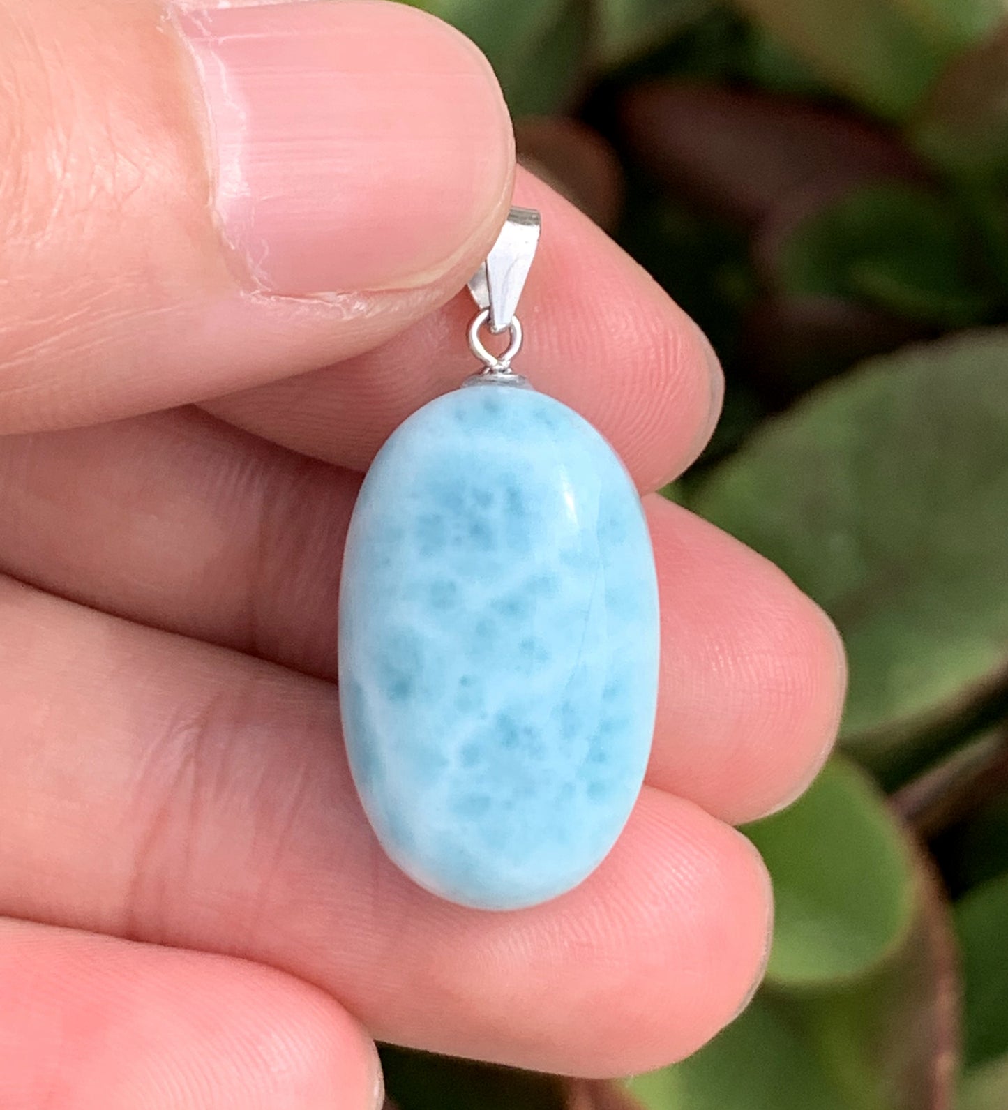 AAA Natural Authentic Dominican Larimar Pendant,Gems Jewelry,Gems Pendant,Crystal Pendant,ET613