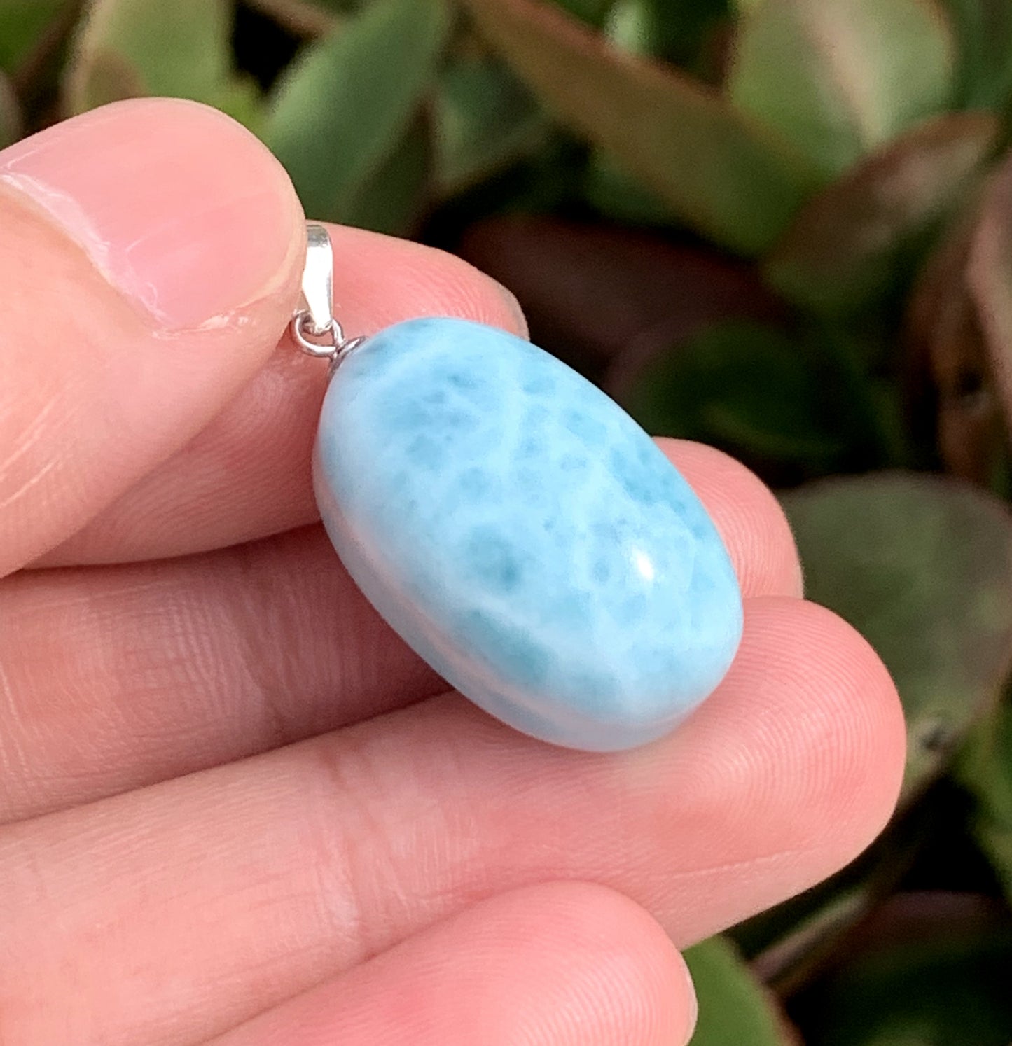 AAA Natural Authentic Dominican Larimar Pendant,Gems Jewelry,Gems Pendant,Crystal Pendant,ET613