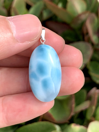 AAA Natural Authentic Dominican Larimar Pendant,Gems Jewelry,Gems Pendant,Crystal Pendant,ET614