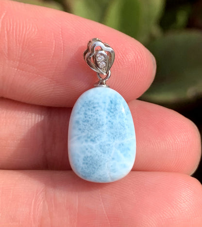 AAA Natural Authentic Dominican Larimar Pendant,Gems Jewelry,Gems Pendant,Crystal Pendant,ET619