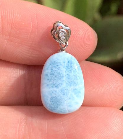 AAA Natural Authentic Dominican Larimar Pendant,Gems Jewelry,Gems Pendant,Crystal Pendant,ET619