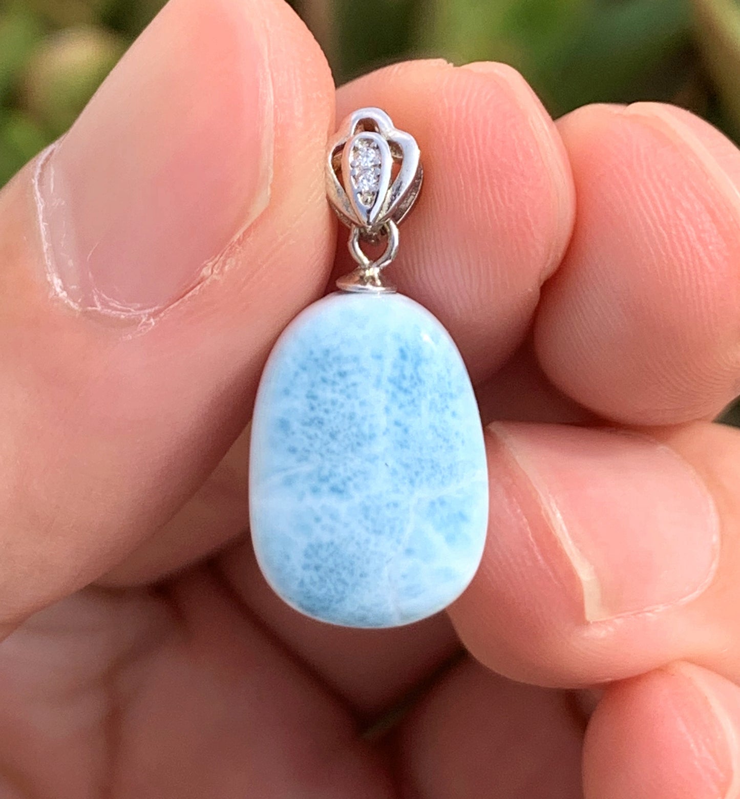 AAA Natural Authentic Dominican Larimar Pendant,Gems Jewelry,Gems Pendant,Crystal Pendant,ET619