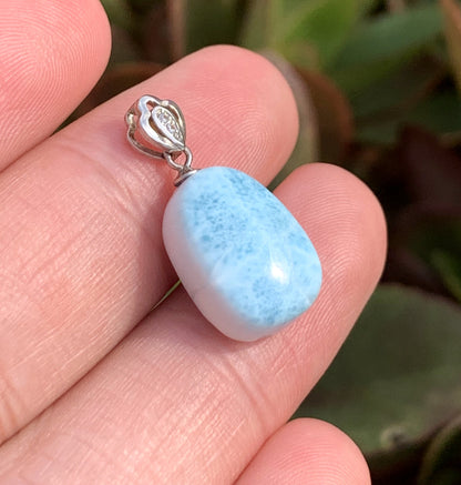 AAA Natural Authentic Dominican Larimar Pendant,Gems Jewelry,Gems Pendant,Crystal Pendant,ET619