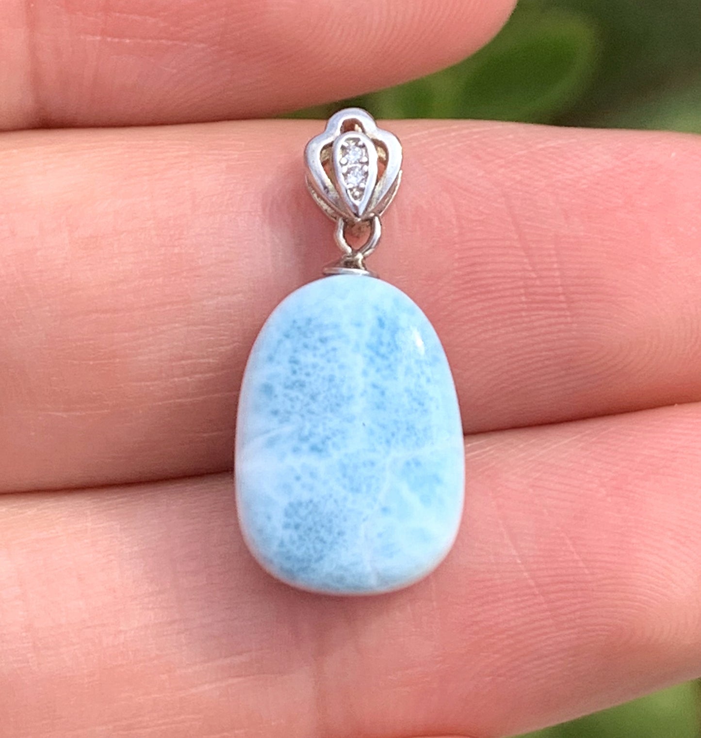 AAA Natural Authentic Dominican Larimar Pendant,Gems Jewelry,Gems Pendant,Crystal Pendant,ET619