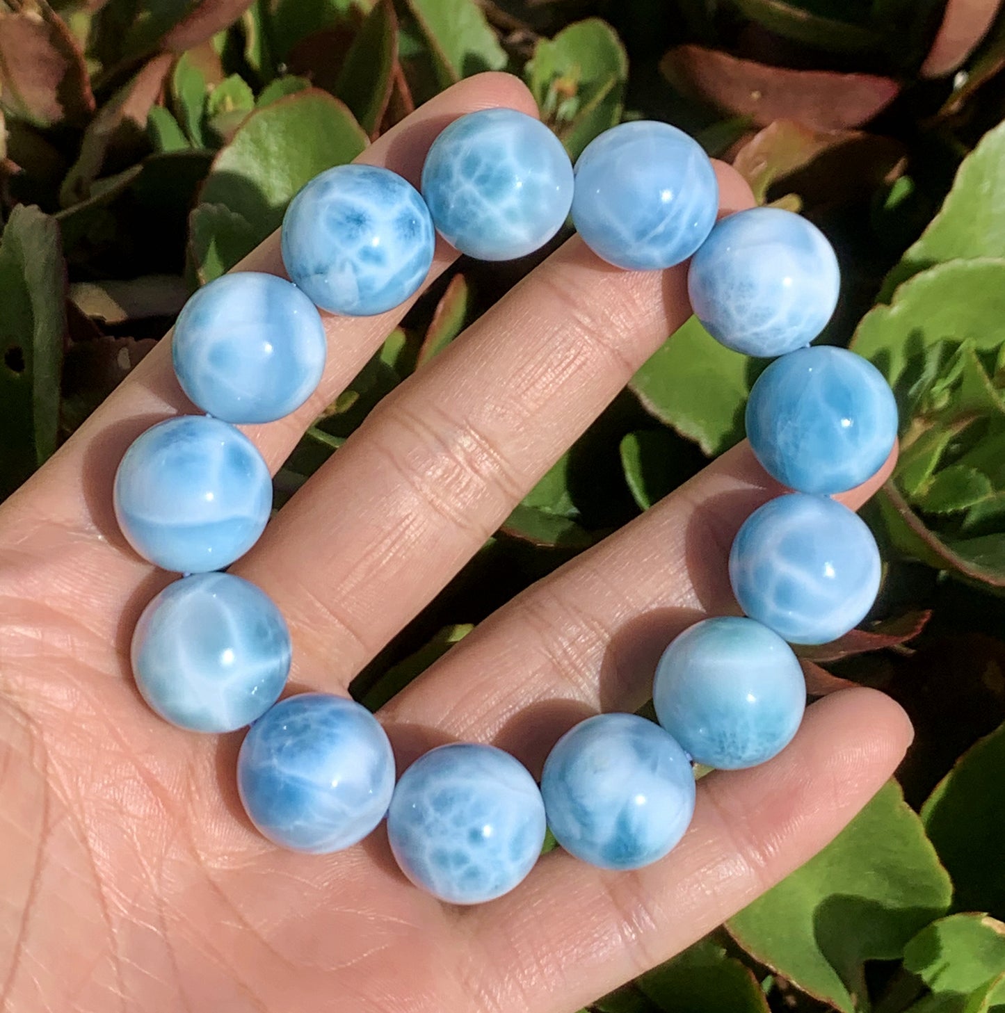 AAAA Natural Authentic Dominican Larimar Bracelet,Gems Jewelry,Gems Bracelet,18mm Bracelet,Crystal Bracelet ET681