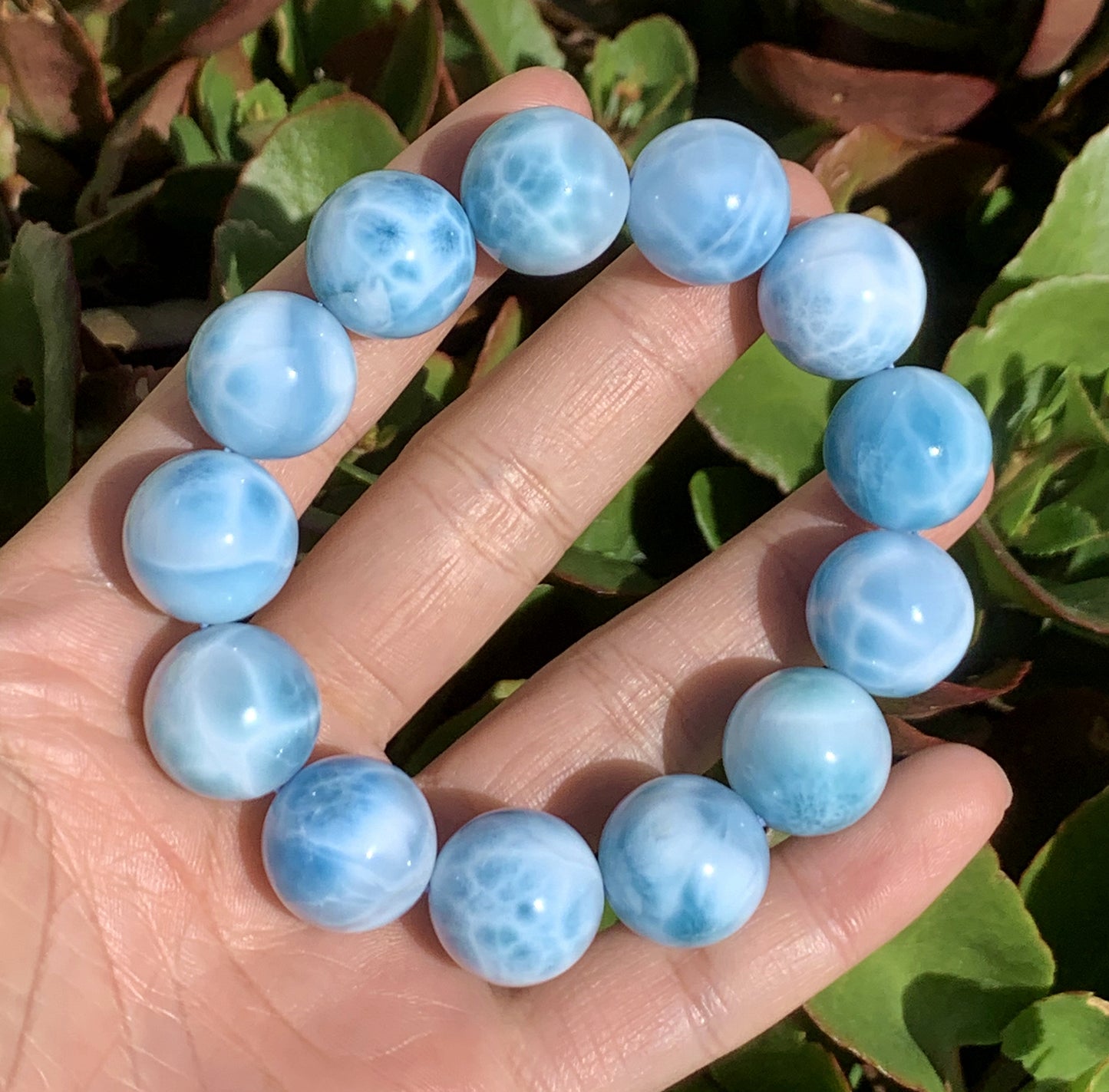 AAAA Natural Authentic Dominican Larimar Bracelet,Gems Jewelry,Gems Bracelet,18mm Bracelet,Crystal Bracelet ET681