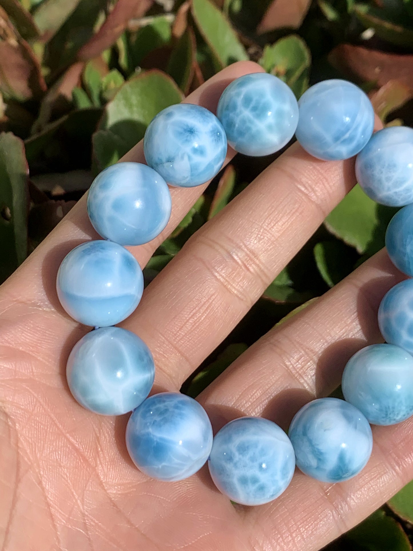 AAAA Natural Authentic Dominican Larimar Bracelet,Gems Jewelry,Gems Bracelet,18mm Bracelet,Crystal Bracelet ET681