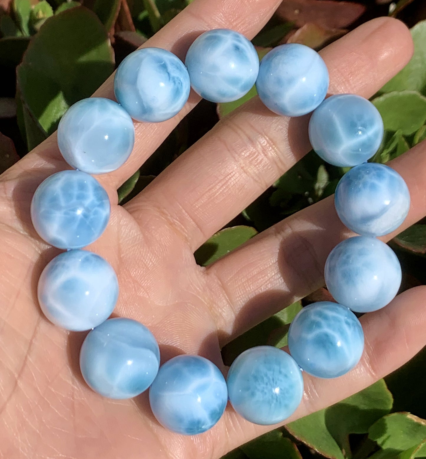 AAAA Natural Authentic Dominican Larimar Bracelet,Gems Jewelry,Gems Bracelet,18mm Bracelet,Crystal Bracelet ET681