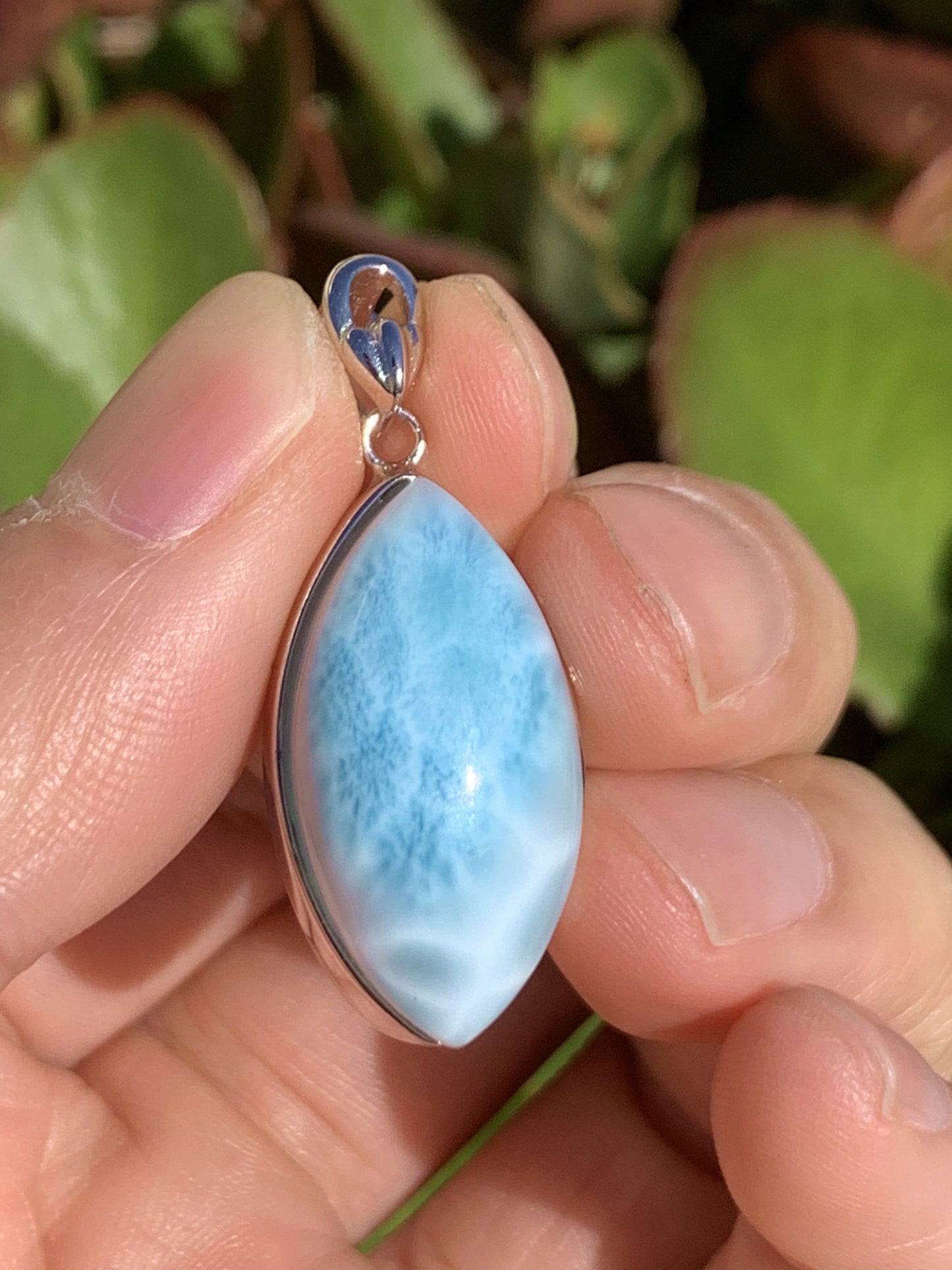 AAAA Natural Authentic Dominican Larimar Pendant，Larimar Engagement, Larimar Stone,Birthday Gift ET692