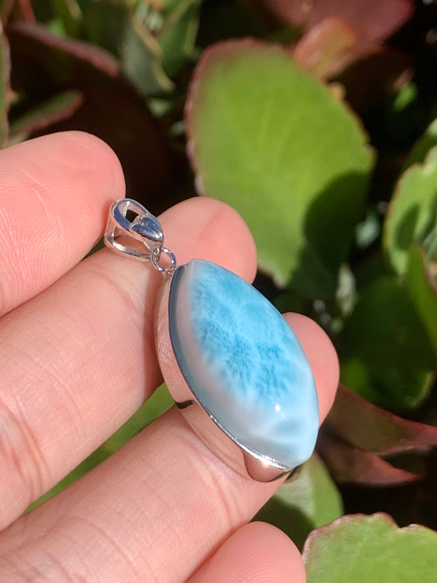 AAAA Natural Authentic Dominican Larimar Pendant，Larimar Engagement, Larimar Stone,Birthday Gift ET692