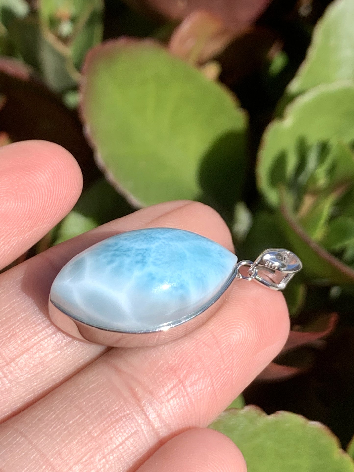 AAAA Natural Authentic Dominican Larimar Pendant，Larimar Engagement, Larimar Stone,Birthday Gift ET692