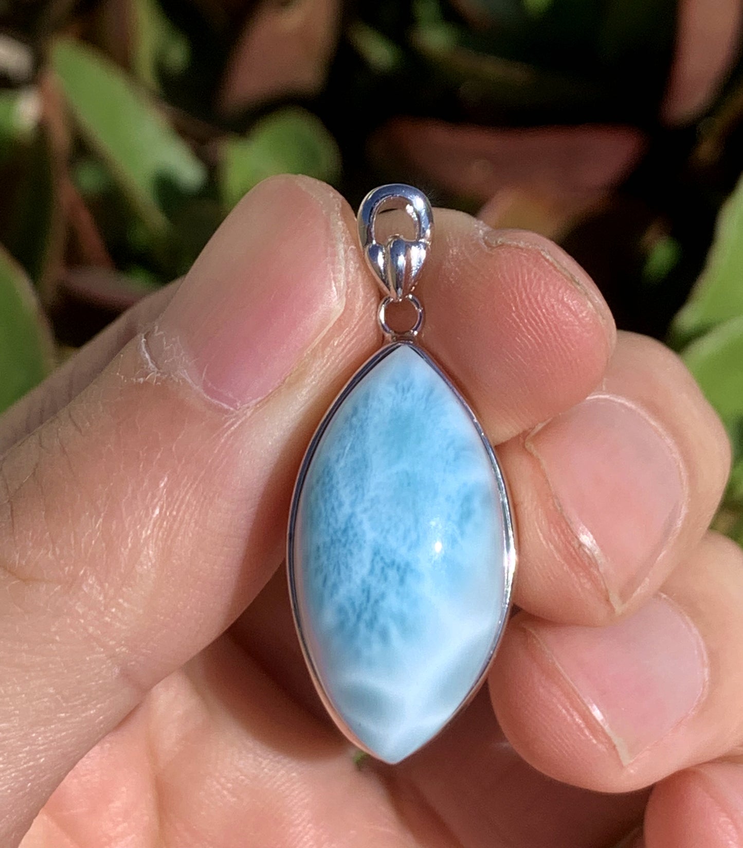 AAAA Natural Authentic Dominican Larimar Pendant，Larimar Engagement, Larimar Stone,Birthday Gift ET692