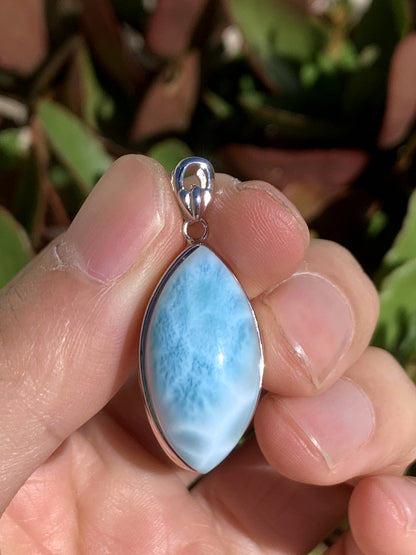 AAAA Natural Authentic Dominican Larimar Pendant，Larimar Engagement, Larimar Stone,Birthday Gift ET692