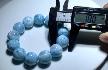 AAAA Natural Authentic Dominican Larimar Bracelet,Gems Jewelry,Gems Bracelet,18mm Bracelet,Crystal Bracelet ET681
