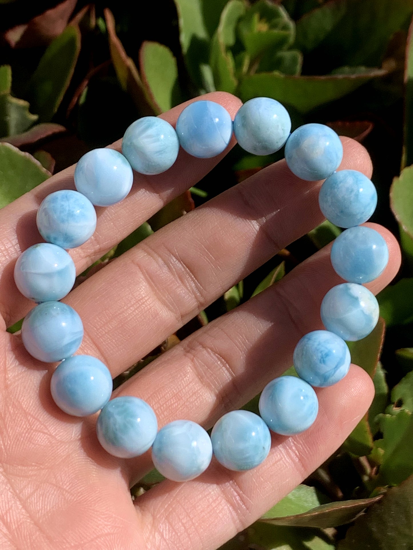 AAA Natural Authentic Dominican Larimar Bracelet,Larimar,Crystal Bracelet,12mm Bracelet,Gems Bracelet ET697